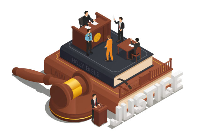 Law Justice Isometric Composition Icon